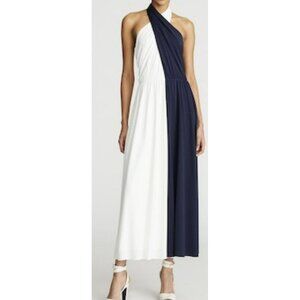 Halston $452 Sondra Halter Cross Neck Midi Slinky Dress NWT